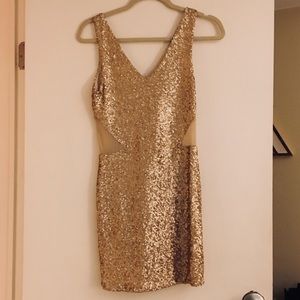 Gold sequin dress